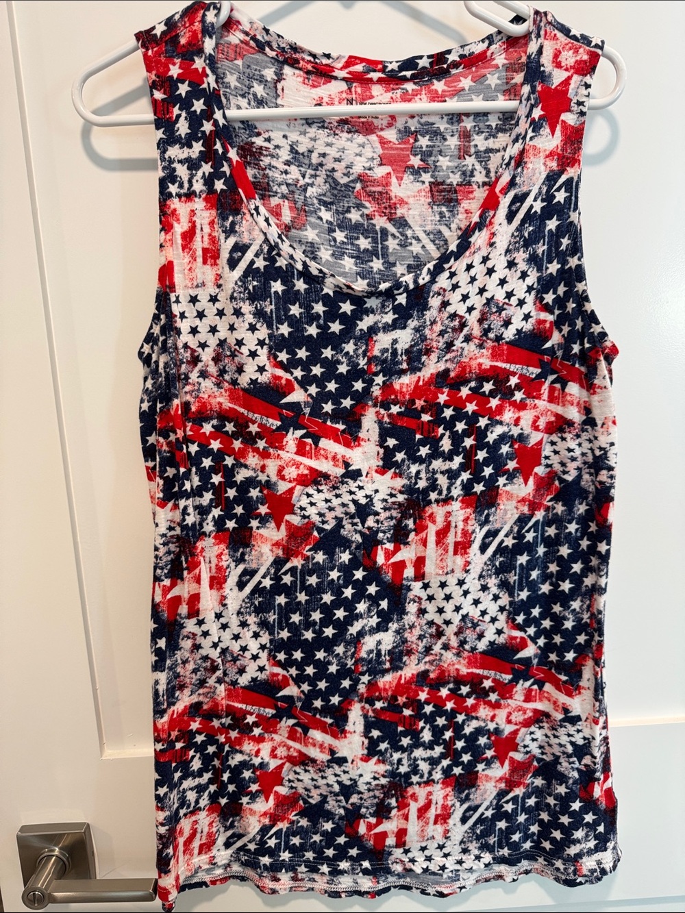 new directions Red White Blue Star Print Tank Top
